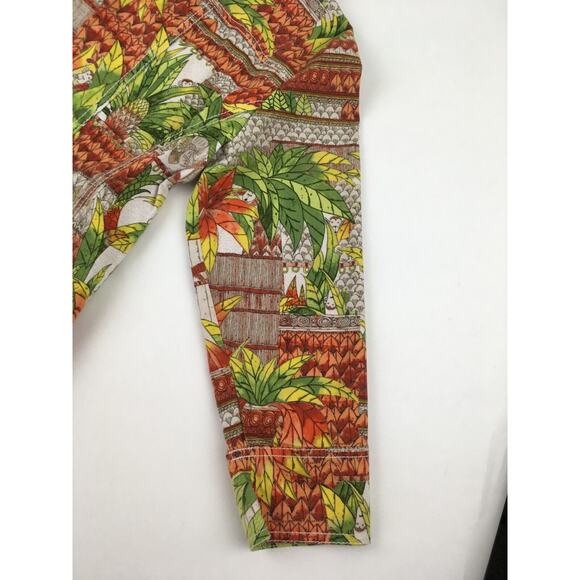 Chicos Womens Jacket Coat Cotton Modest Tropical Luau Fancy Buttons Size 0 - Picture 9 of 12